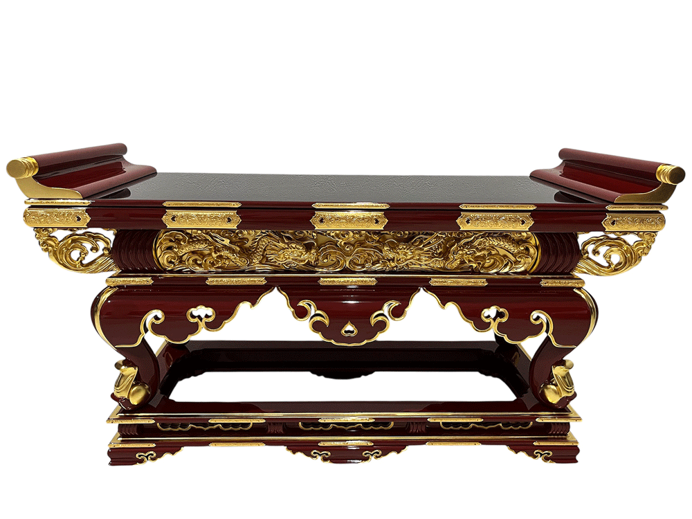 寺院用 仏具（各宗派） 寺院仏具 焼香机 通彫 金具打 2尺 机