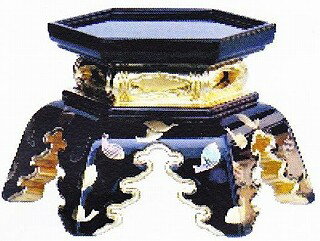 寺院仏具 雪見型仏器台 蒔絵 4寸5分 木製 純金箔 寺院用 仏具【本願寺派 西】
