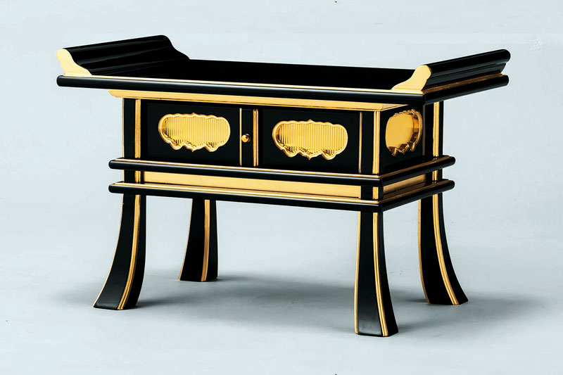 経机 黒面金 中京型 塗り 20号 仏具 机