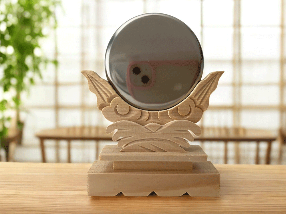 神具 神鏡 (中) 2.0寸 金属 神棚