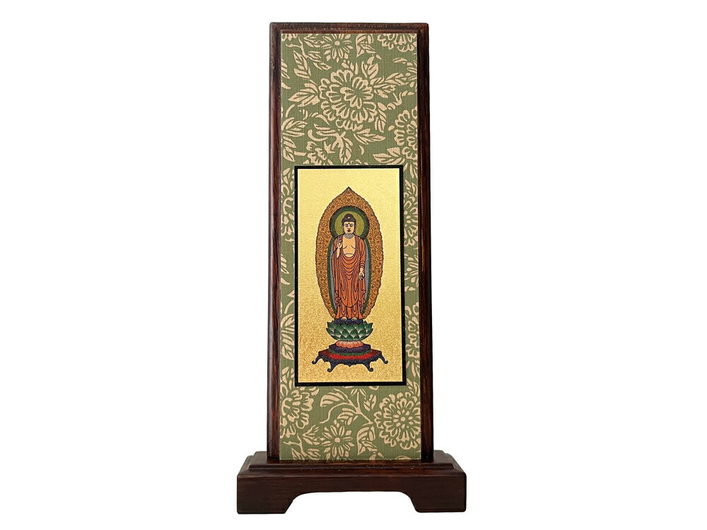 仏具 掛軸スタンド 浄土宗 木製 ご本尊 舟立弥陀 小 20代【小型仏壇用 掛軸 掛け軸】