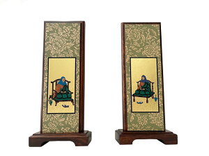 仏具 掛軸スタンド 木製 天台宗 両脇 小 伝教大師 天台大師 掛軸台 20代 【小型仏壇用 掛軸 掛け軸】