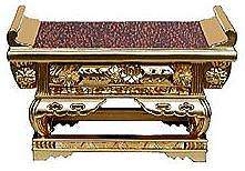 【浄土真宗本願寺派 西 仏具】 三段裏金 和讃卓 金虫 6．0寸