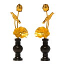 【本日ポイント最大20倍】仏具 アルミ常花 消金色 3本立 3号 華鋲セット(京色)