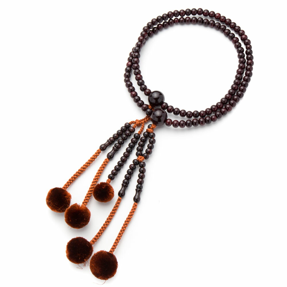 数珠 京念珠 日蓮宗仕立 男性用 紫檀尺 共仕立 正絹房 葬儀 葬式 フォーマル【レビューで180日保証】