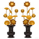 【本日ポイント最大20倍】仏具 アルミ製 上等常花 9本立 1対(7.0寸/花立(茶)セット)