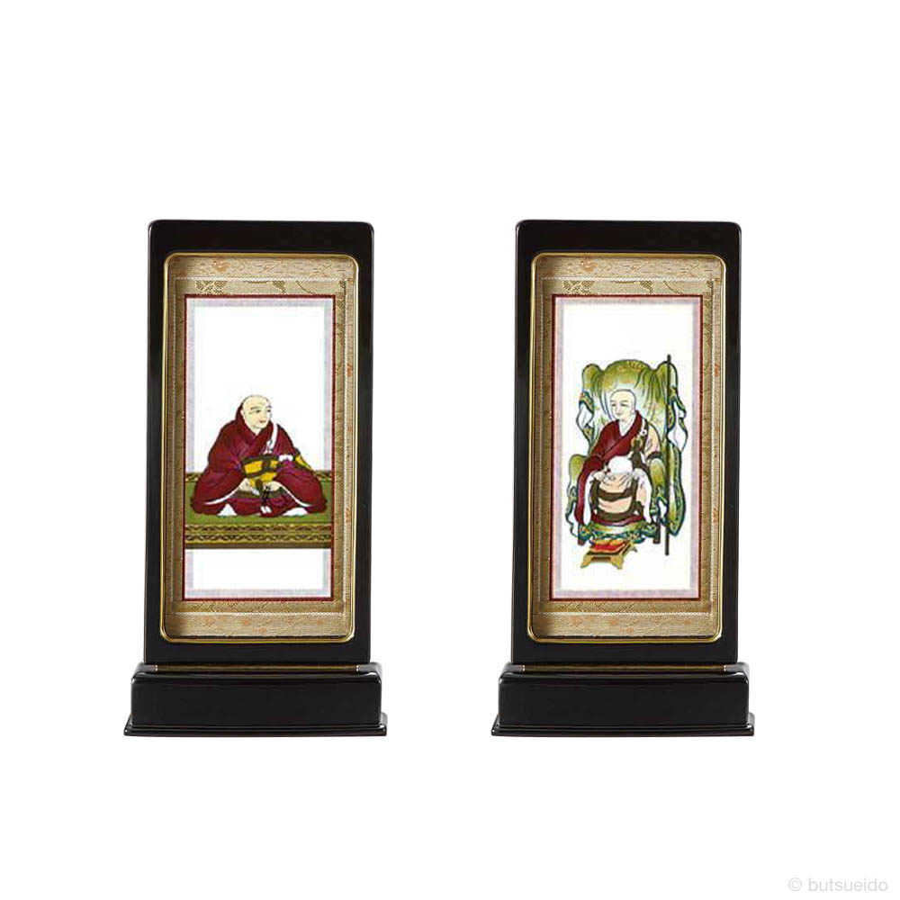 仏壇掛軸 スタンド掛軸　脇侍　臨済宗妙心寺派仕様　黒　(小)