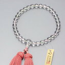 【P10倍&最大5000円OFFクーポン】【数珠袋付き】数珠 京念珠 女性用 本水晶8mm玉 彩色編(新珊瑚)【女性 水晶 葬儀 葬式 お通夜 略式 ピンク】【...