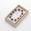 ブレスレット 腕輪 数珠 虎眼石10mm・本水晶平玉コンビ 桐箱入