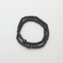 ブレスレット 腕輪 数珠 二重 黒オニキス108玉 ブラックスピネル切子仕立 桐箱入