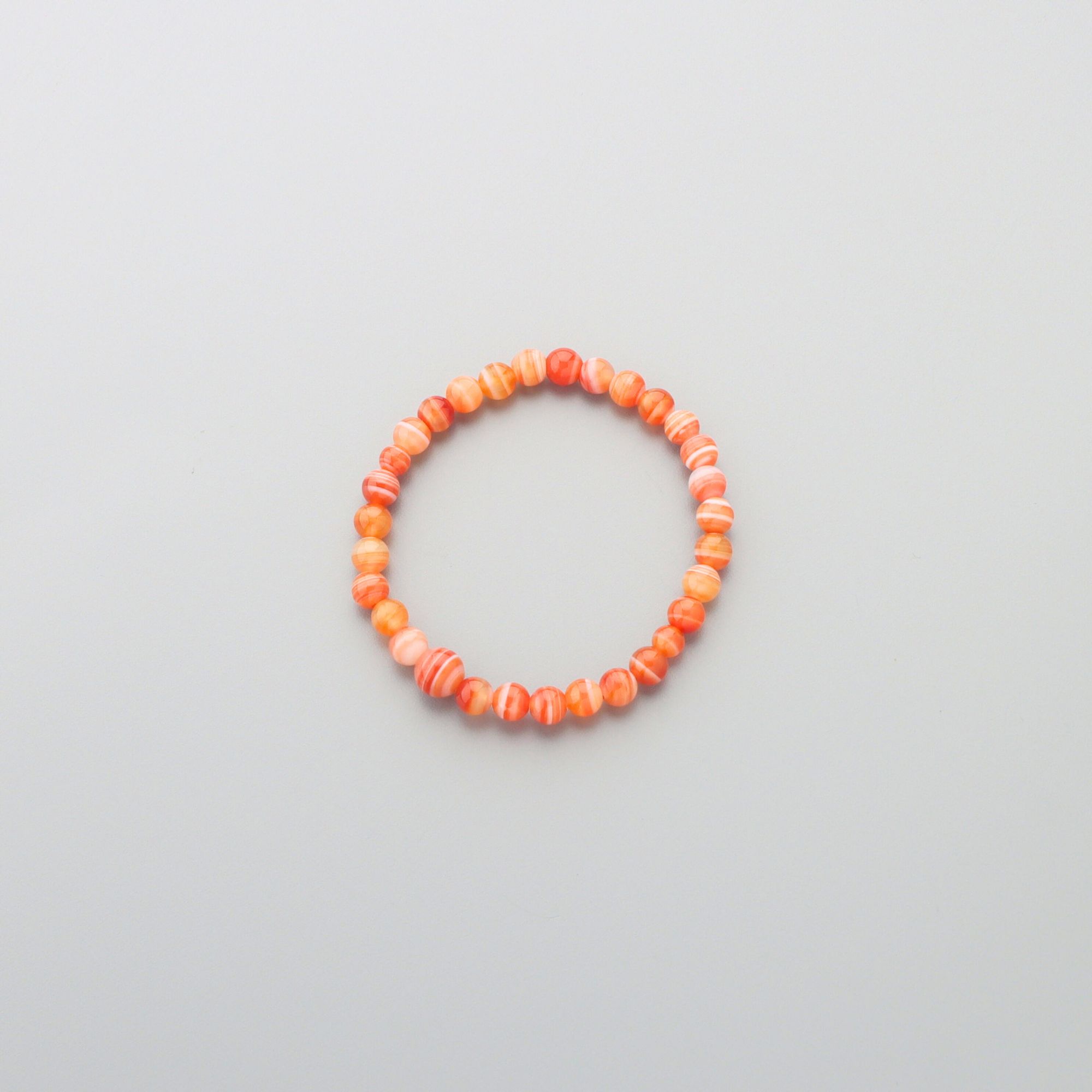 ブレスレット 腕輪 数珠 赤縞瑪瑙 小玉 6mm 桐箱入