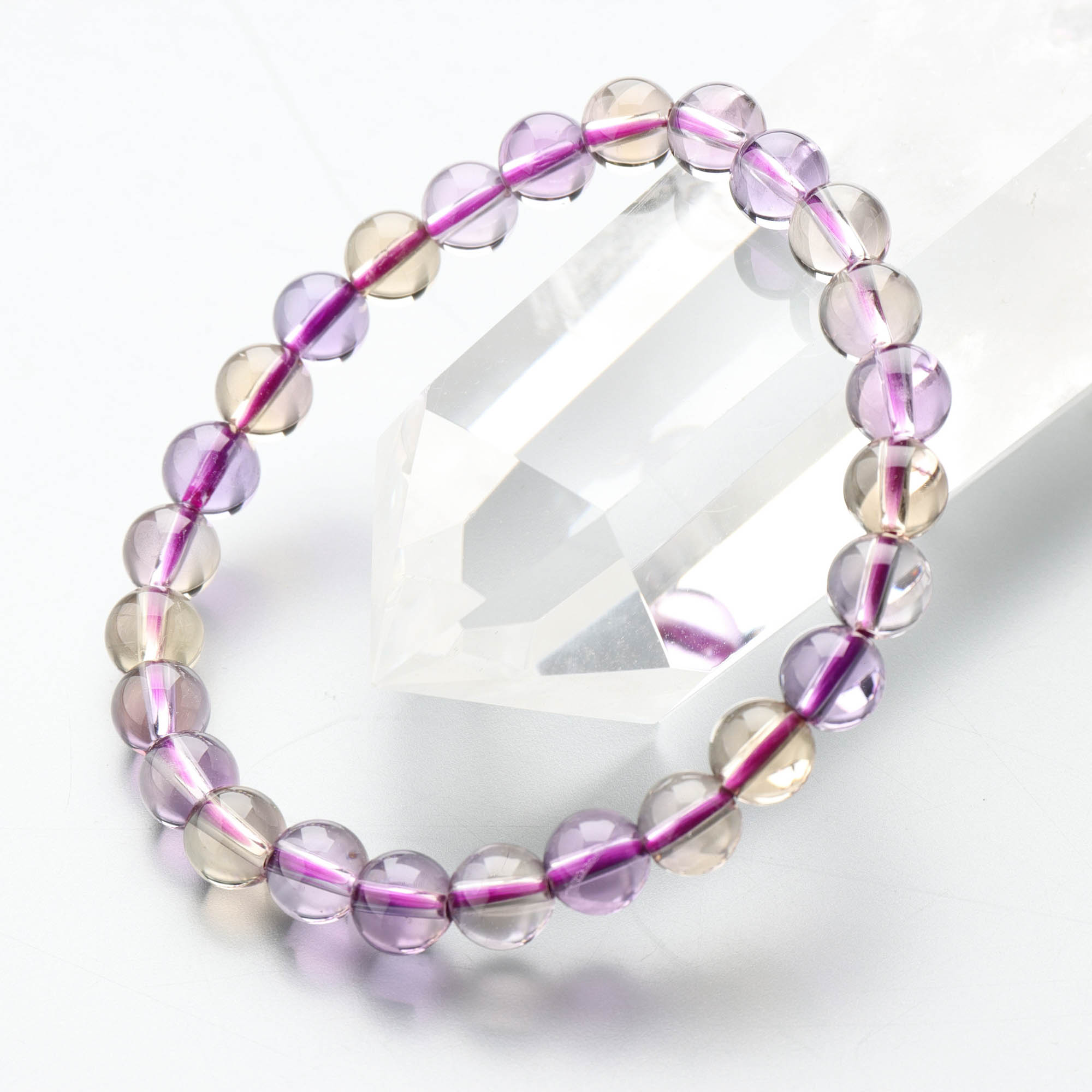 腕輪 ブレスレット アメトリン7mm 桐箱入 レディース パワーストーン 天然石 ストレート かわいい