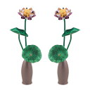 仏具 豆砲付常花 パウダーピンク 艶色 2.5寸 1対 小さい コンパクト 花立 仏壇 日本製