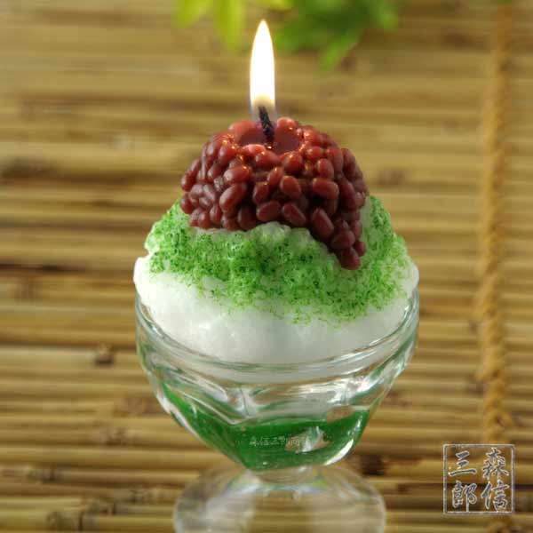 仏前ロウソク かき氷キャンドル 宇治金時 故人の好物シリーズ 【宇治金時の香り付ローソク】 (御供 父の日 母の日 食品サンプル プレゼント お香 線香 カメヤマ あす楽 お盆 贈答用 ギフト お悔やみ )のサムネイル