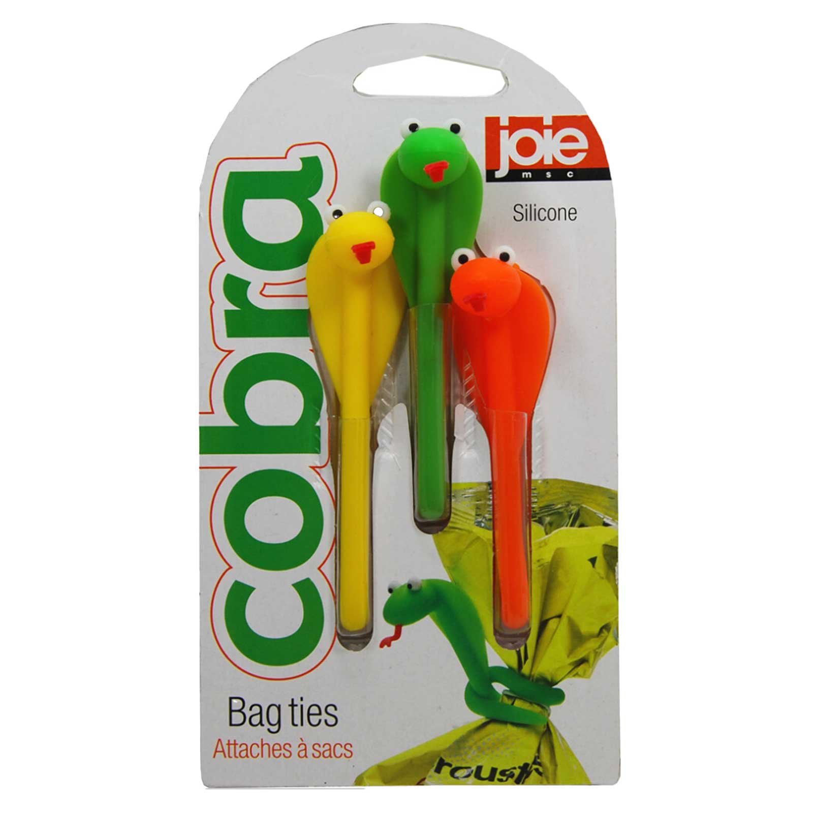 MSC joie アニマル バッグタイ 袋保存 結束用バンド 3本入 コブラ 【カラーアソート】 MSC タイラップ ..