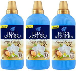 フェルチェアズーラ 濃縮タイプ パリエリ 柔軟剤 アルガン＆バニラ 600ml×3本 2倍濃縮 ソフナー FELCE AZZURRA　3本セット イタリア 正規輸入品 芳香 肌に優しい 香り