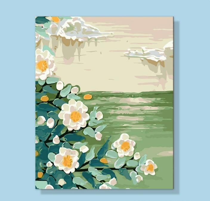 油絵 絵画 母の日 父の日 40*50cm インテリア 油絵 セット 油絵風 壁掛け 美術品 数字 塗り絵 大人の 塗り絵 塗り絵 キット セット 風