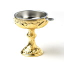 蓮型 仏器 12号 本金メッキ オトシ付 亜鉛合金製(蓮型仏器 佛器 仏飯器 本金メッキ ぶっき 仏具 の ハセガワ)