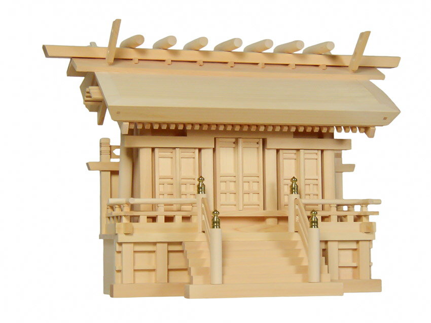 乐天商城 - 横通し三社厚屋根（20号）（通し三社型神棚）木曽桧製国産品/ハセガワ仏壇 神具 モダン マンション お札 神道 御札 モダン神棚 おしゃれ 神棚用品 宝くじ お参り 受験 新築 氏神様 お祀り 3社 神札 三社造り 合格祈願 神殿 新年