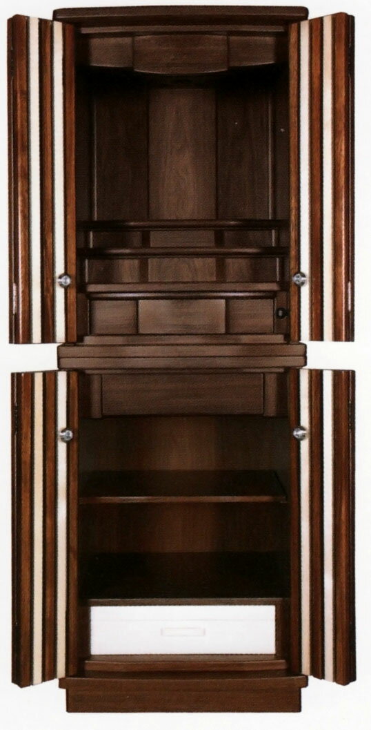 仏壇 YZ モダン仏壇 バーバラ45号 1241020 [ウォールナット][薄板貼り][15巾][45号]/ ウォールナット と アクリル の 小型仏壇 ［床置］［ナチュラルモダン］(モダン仏壇 床置型 家具調 モダン 小型 ハセガワ 通販)