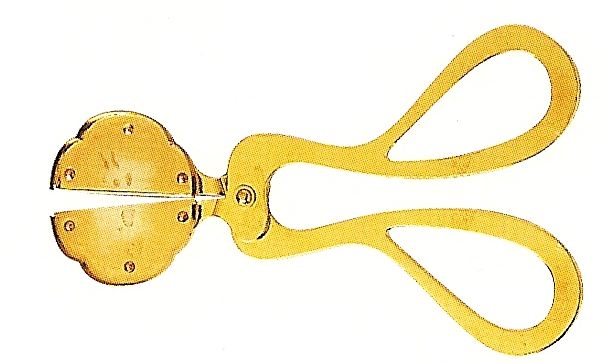 両手芯切鋏本金メッキ