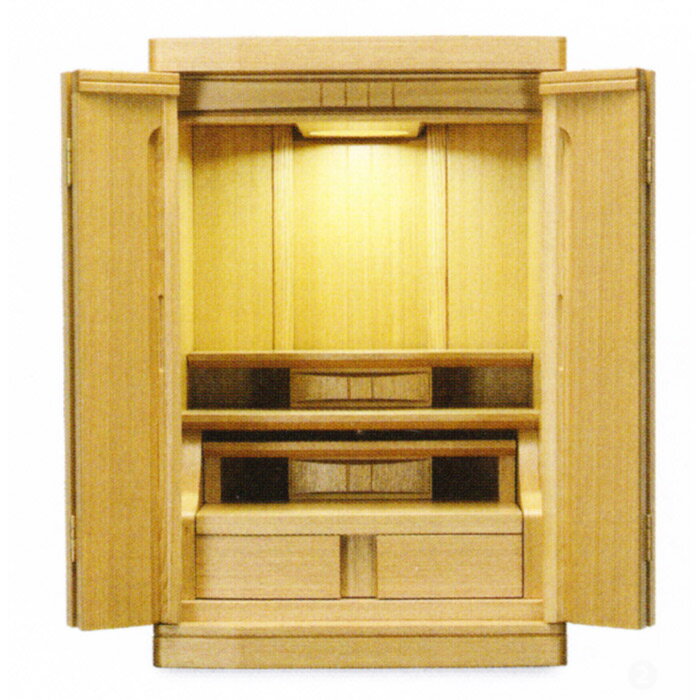 Buddhist Altars - モダン 仏壇 仏具付き ジュピターPEL 13×18号 [仏具セット付］ ウォールナット[ダーク色]・タモ[ライト色][18号] [モダン仏壇] [家具調] [小型 ミニ] /仏具用品_法事_仏事_祭壇_仏壇用品_上置き仏壇_現代的