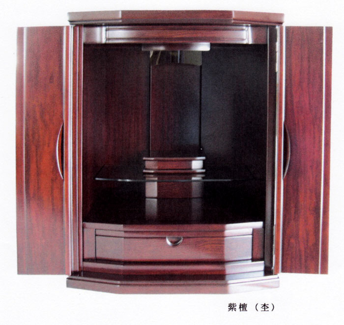 モダン 唐木 仏壇 まどかYI 18号 紫檀調・黒檀調 上置型 ［上置仏壇・小型・唐木］/モダン 祭壇 モダン仏壇 仏壇用品 ハセガワ仏壇 ミニ仏壇 上置仏壇 上置き仏壇 小型仏壇 現代的