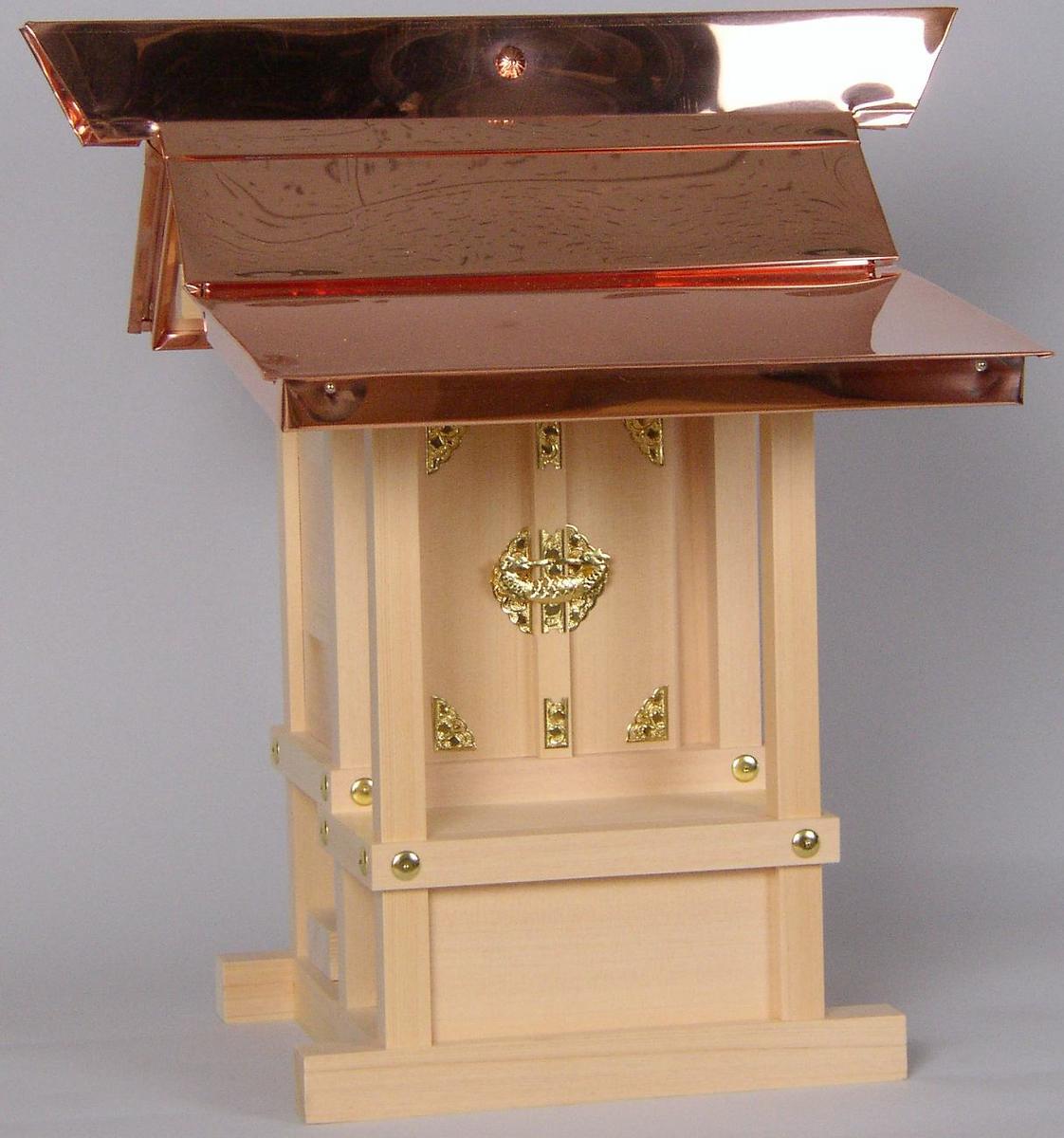 外宮 木製（木曽桧） 銅葺屋根 板宮 7寸（7号）高54×巾50cm 木製外宮 家庭用 会社用（納期1〜3か月）