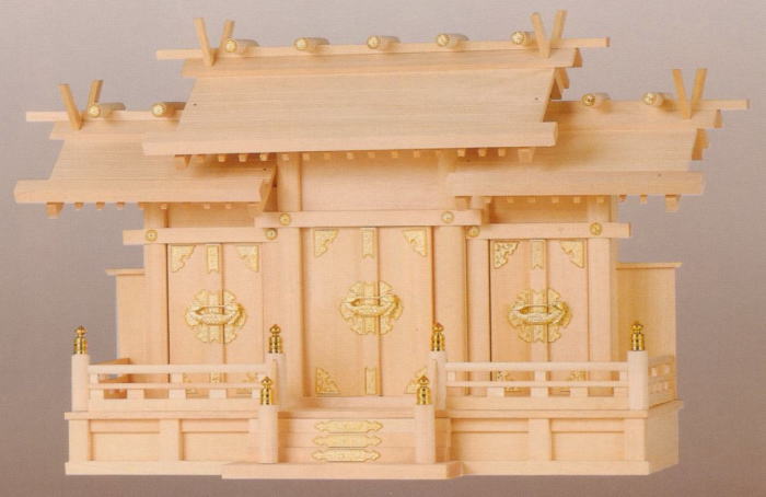神棚 屋根違い三社43（大）神棚[上級品]（屋根違三社型神棚）尾州桧（木曽桧）製国産品/ハセガワ仏壇 神具 モダン マンション お札 神道 御札 モダン神棚 おしゃれ 神棚用品 宝くじ 七五三 お参り 受験 新築 氏神様 お祀り 3社 神札