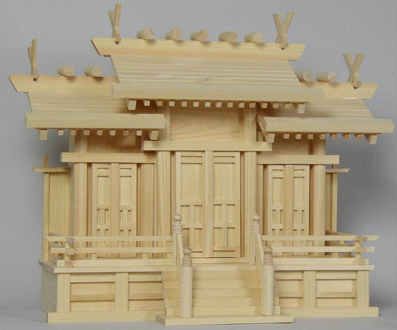 神棚 屋根違い 唐戸三社 大 高55 幅73 東濃桧製 国産品 屋根違三社 モダン マンション おしゃれ 宝くじ 日本製 お札 神道 御札 七五三 お参り 受験...