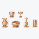 モダン仏具 販売 秀明型 6点セット 花立2.5 高76×径49mm 茶湯器2.5 高48×径47mm 香炉2.5 高43×径70mm 仏器2.5 高47×径4...