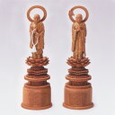 仏像 紅檀 木瓜丸台座 金具付 浄土立両大師3.5 高246×巾77×奥行66mm