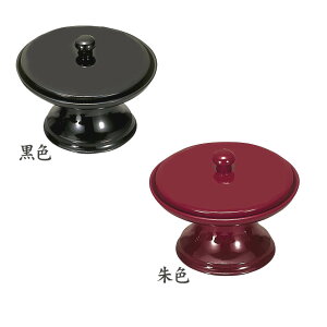 茶台 2.0寸 黒色・朱色 PC 仏具 蓋付 茶湯器 湯呑の台 2.0号 奥行60×幅60×高59mm 重量 27g お給仕 供養 御供