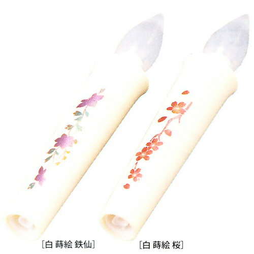 乾電池式ローソク 安全ローソク 蒔絵入 小 奥行25×幅25×高125mm 18g 1本入 単三乾電池1本用 電子ロウソク ローソク立て用