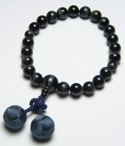 数珠 青虎目石22珠共仕立小田巻梵天房（鉄紺）（特上品）各宗派 男性用数珠 念珠/数珠 念珠 ブレスレット 仏具用品 お葬式 数珠玉 腕輪念珠 数珠玉 お墓参り 法事 祭壇 贈り物 お参り 弔事