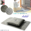 国産仏具【仏前難燃マット+座布団 2点セット:アスター 水玉ライトブルー色】仏壇用仏具 仏壇マット 防炎 防炎マット 経机 絨毯 カーペット 仏事 法要 命日 ...