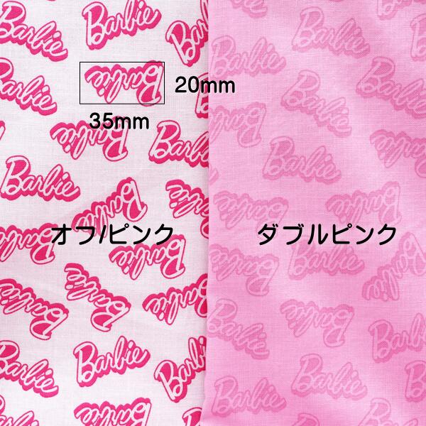 USA コットン バービー 英字 プリント オフ/ピンク　ダブルpink 110cm 幅 アメリカ...