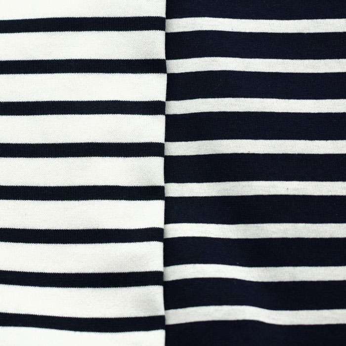 ニット生地 かわいい 18/天竺6mm/12mm ボーダー 160cm 幅 日本製 50cm単位の価格 カットソー tシャツ ワンピース レディス メンズ 子供服 手芸 クラフト 生地 布 縫いやすい 屋 さん 通販 buuke-10010651 布の店ブーケ サンプル画像3
