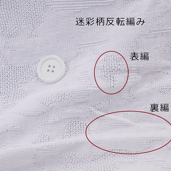 ニット生地　かわいい　迷彩　3子　反転リンクス　オフ白　145cm 幅コットン　布　生地　50cm単位 はかり売り レビュー 屋 さん 通販
