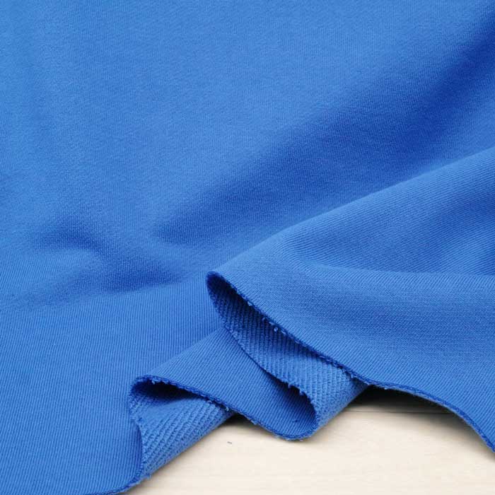 Cotton （Solid Color） - ニット生地 30/20 ショートループ 裏毛 ブルー 170cm 幅 日本製 50cm単位の価格 カットソー ワンピース レディス メンズ 子供服 手芸 クラフト 布 生地 屋さん ハンドメイド 通販 スウェット