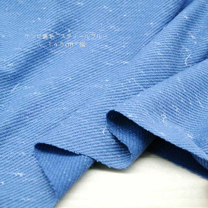 ニット生地 ケンピ 裏毛 ブルー 145cm幅 日本製 50cm単位の価格 トレーナー パーカー ワンピース レデ..
