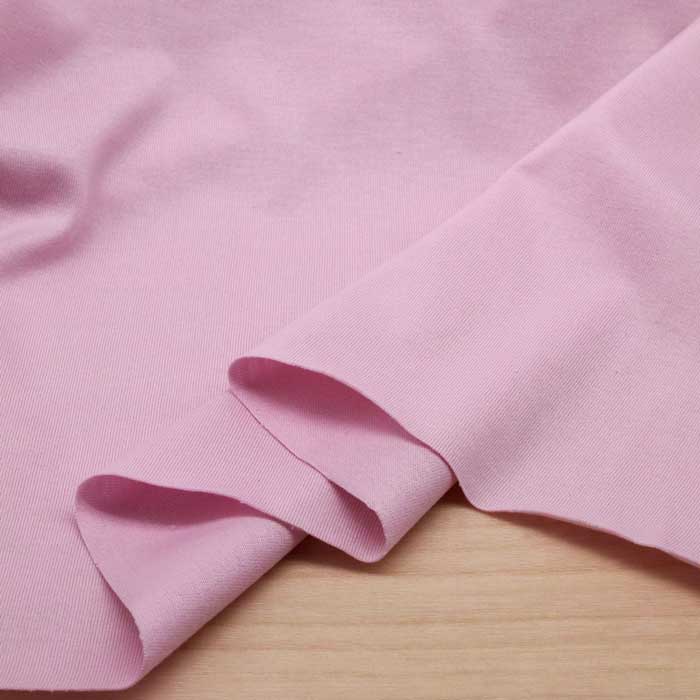 Cotton （Solid Color） - ニット生地 薄手 コットン 40/2 天竺ニット 桜色 180cm幅 日本製 50cm単位の価格 tシャツ カットソー ワンピース レディス メンズ 子供服 手芸 クラフト 生地 布 屋 さん 通販