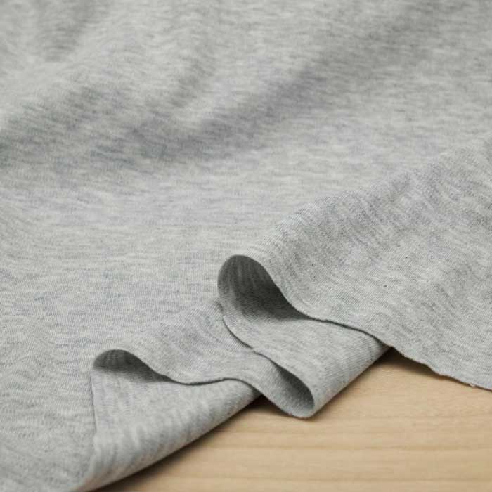 Cotton （Solid Color） - マラソンセール ニット生地 薄手 コットン 綿100％ 透け感の少ない スムースニット グレー杢 180cm幅 日本製 50cm単位の価格 Tシャツ カットソー レディス メンズ 子供服 手芸 ハンドメイド クラフト 布 生地 屋さん 薄手 通販