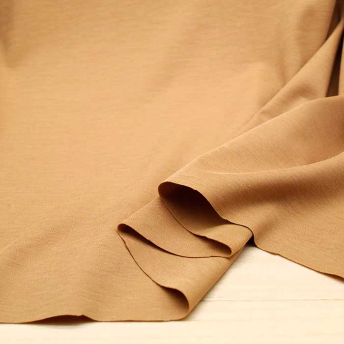 Cotton （Solid Color） - ニット生地 コットン スムース ニット チノベージュ 155cm幅 日本製 50cm単位価格 カットソー インナー レディス メンズ 子供服 手芸 クラフト 生地 布 屋さん 通販