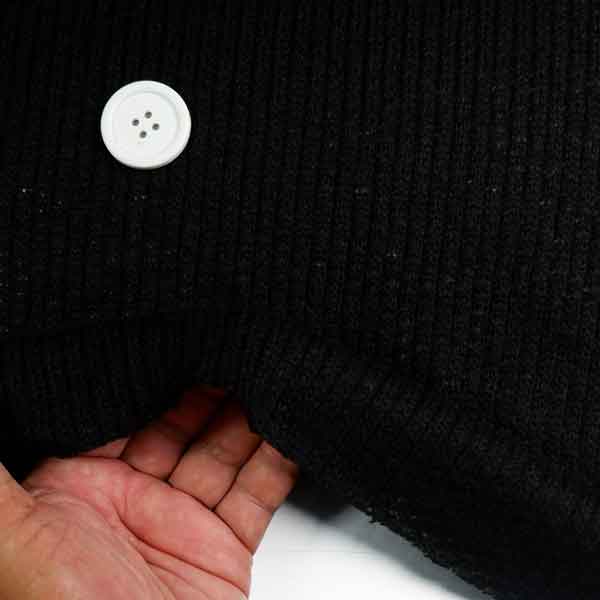 ニット　　セーター編ふっくら畝編み 黒　165cm 幅50cm単位 はかり売り　手芸　てづくり