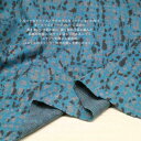 ニット生地 みなも柄 ジャガード ニット ターコイズ 160cm幅 日本製 50cm単位の価格 カットソー tシャツ レディス メンズ 子供服 手芸 ハンドメイ...