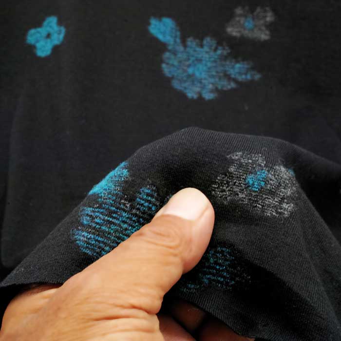 ニット生地 アクリル ウール 北欧風 花刺繍 黒 天竺ニット 128cm幅 日本製 50cmの価格 カットソー レディス メンズ 子供服 手芸 クラフト 生地 布 屋さん 通販 buuke-10011323 布の店ブーケ サンプル画像3