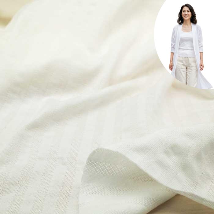 Rakuten - 涼しい サッカー ニット生地 綿100% ストライプ 180cm 幅 カットソー はおりもの レディス メンズ 子供服 手芸 ハンドメイド クラフト 生地 布 通販 日本製 50cm単位価格