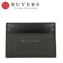 【中古】BVLGARI ブルガリ ウィークエンド 32584 カードケース グレー ブラック 黒 PVC レザー メンズ 男性 Card Case mens W...