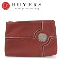 【中古】 セリーヌ ポーチ コインモチーフ レザー ボルドー 化粧ポーチ アクセサリーポーチ 小物 レディース 女性 CELINE Pouch leather